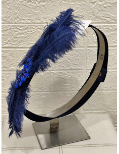 CINTURÓN PLUMAS AZUL 2