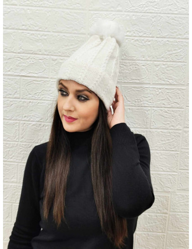 GORRO POMPÓN BLANCO