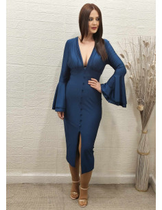 VESTIDO AMALIA PETRÓLEO (TALLA DE 36 A 42)