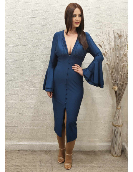 VESTIDO AMALIA PETRÓLEO (TALLA DE 36 A 42) VESTIDO AMALIA PETRÓLEO (TALLA DE 36 A 42)