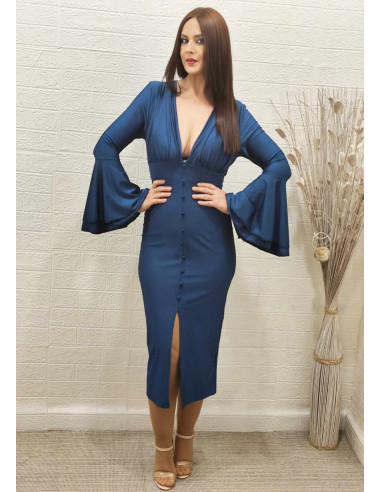 VESTIDO AMALIA PETRÓLEO (TALLA DE 36 A 42)