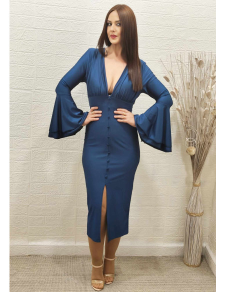 VESTIDO AMALIA PETRÓLEO (TALLA DE 36 A 42) VESTIDO AMALIA PETRÓLEO (TALLA DE 36 A 42)