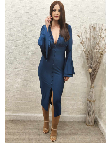 VESTIDO AMALIA PETRÓLEO (TALLA DE 36 A 42)