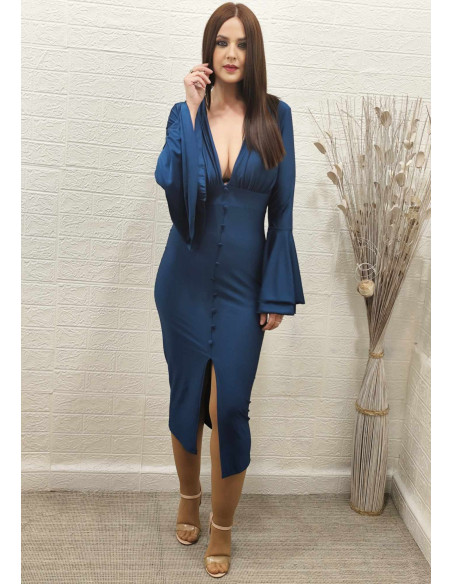 VESTIDO AMALIA PETRÓLEO (TALLA DE 36 A 42) VESTIDO AMALIA PETRÓLEO (TALLA DE 36 A 42)