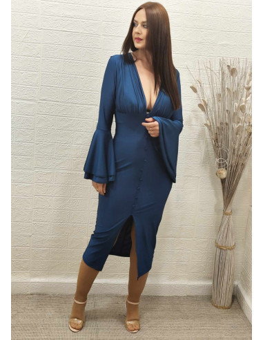 VESTIDO AMALIA PETRÓLEO (TALLA DE 36 A 42)