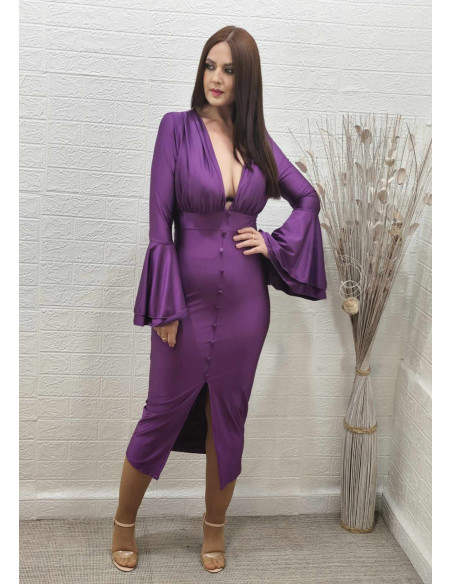 VESTIDO AMALIA MORADO (TALLA DE 36 A 42)