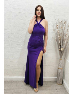 VESTIDO NUDO MORADO