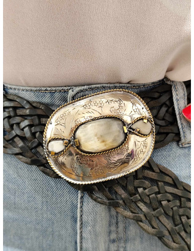 CINTURÓN ESTRECHO CUERO NEGRO