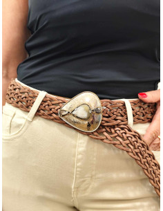 CINTURÓN CUERO ESTRECHO CAMEL