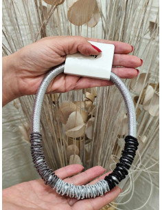 CHOKER TRICOLOR PLATA