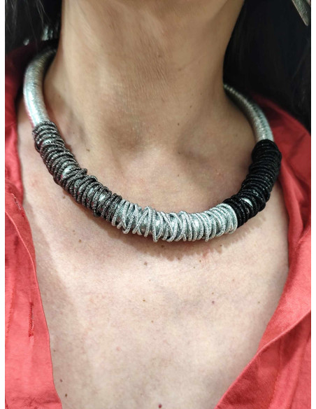 CHOKER TRICOLOR PLATA