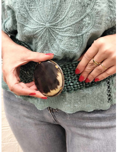 CINTURÓN CUERO ANCHO VERDE 2