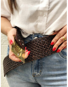 CINTURÓN CUERO ANCHO MARRÓN 2