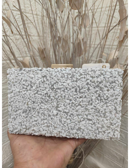 BOLSO PIEDRAS BLANCO