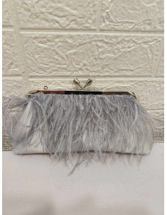BOLSO PLUMAS GRIS 2
