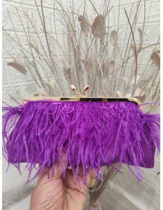 BOLSO PLUMAS MORADO