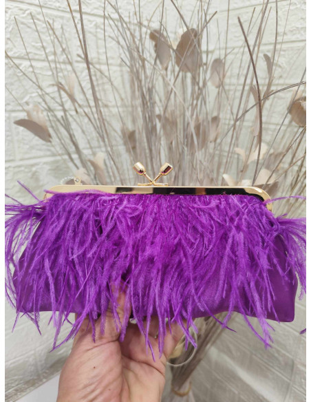 BOLSO PLUMAS MORADO