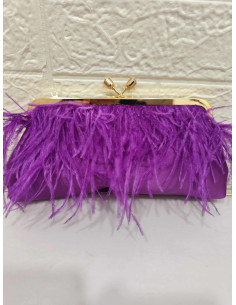 BOLSO PLUMAS MORADO 2