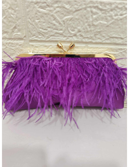 BOLSO PLUMAS MORADO