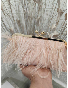 BOLSO PLUMAS ROSA