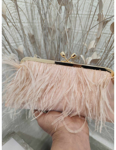 BOLSO PLUMAS ROSA