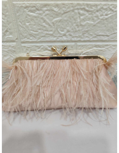 BOLSO PLUMAS ROSA