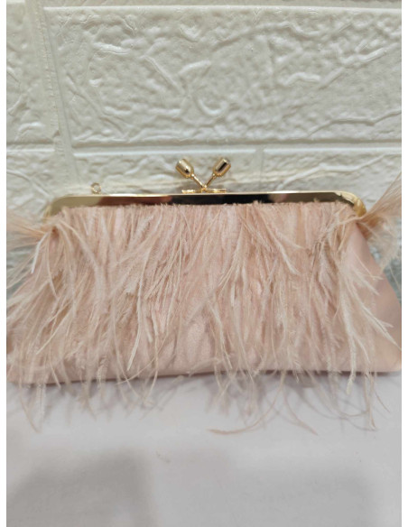 BOLSO PLUMAS ROSA