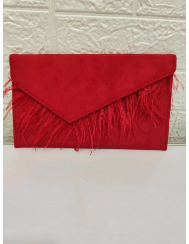 BOLSO LIBRO PLUMAS ROJO