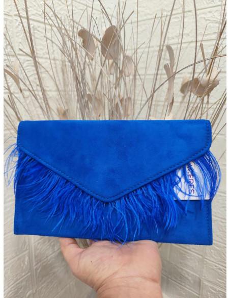 BOLSO LIBRO PLUMAS AZUL