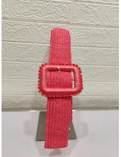 CINTURÓN RAFIA ROSA