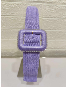 CINTURÓN RAFIA MALVA