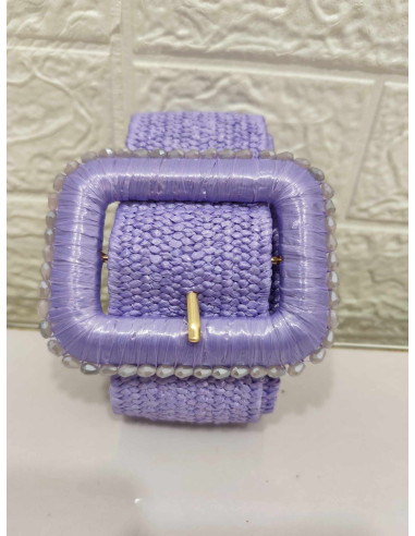 CINTURÓN RAFIA MALVA