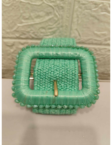 CINTURÓN RAFIA VERDE