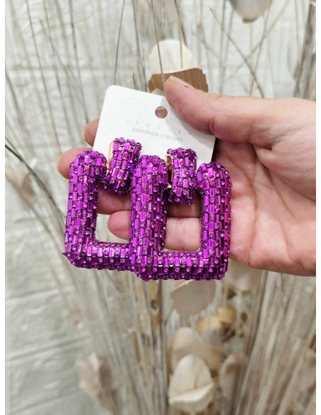 PENDIENTES CUADRADOS BUGANVILLA