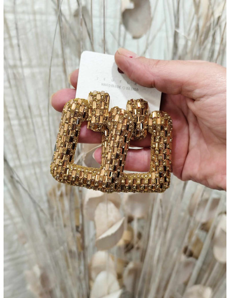 PENDIENTES CUADRADOS DORADOS