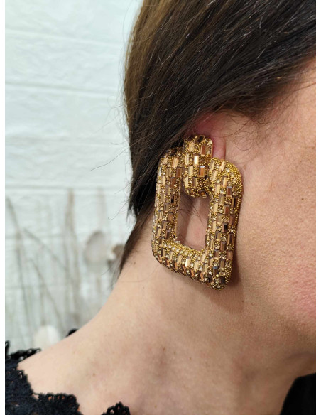 PENDIENTES CUADRADOS DORADOS