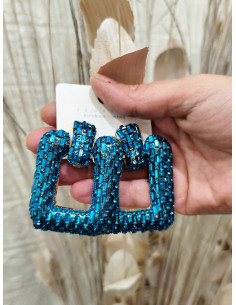 PENDIENTES CUADRADOS TURQUESA