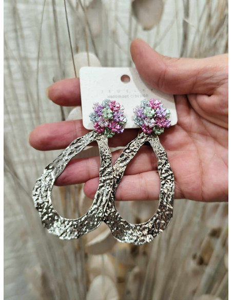 PENDIENTES OVAL PLATA