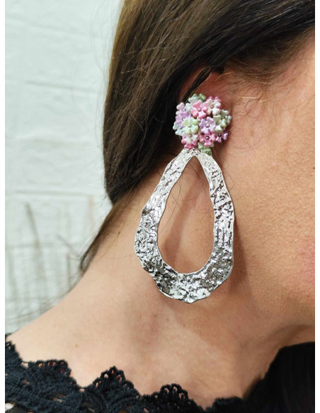 PENDIENTES OVAL PLATA