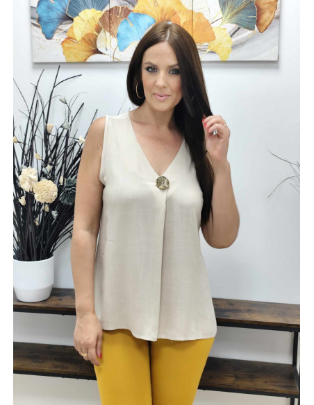 BLUSA BOTÓN (TALLAS DE 38 A 48)
