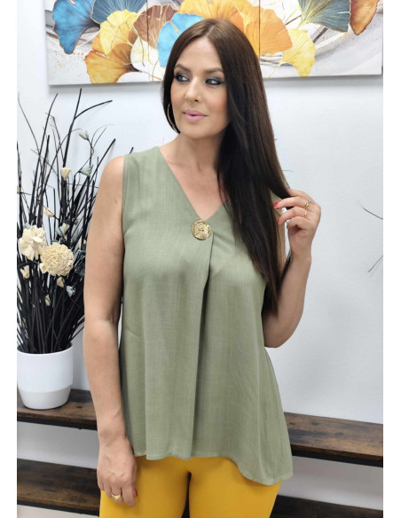 BLUSA BOTÓN (TALLAS DE 38 A 48)