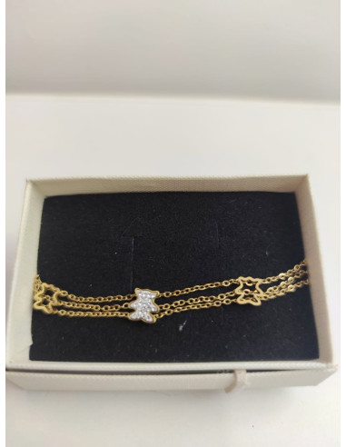 PULSERA OSITO TRIPLE DORADO